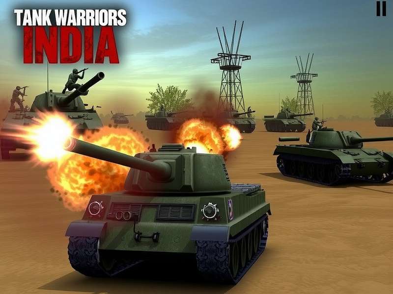 Tank Warriors Of India gameplay screenshot showing tanks in battle